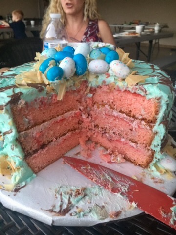 Blue Frosted Cake Cutout